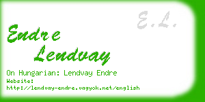 endre lendvay business card